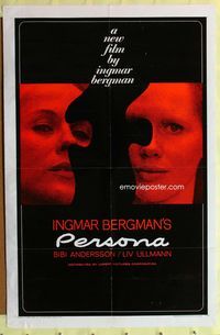 2s379 PERSONA one-sheet poster '67 close up of Liv Ullmann & Bibi Andersson, Ingmar Bergman classic!