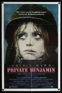2s398 PRIVATE BENJAMIN one-sheet movie poster '81 funny image of depressed military Goldie Hawn!