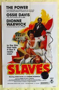2s435 SLAVES one-sheet movie poster R70s slavery sex, Dionne Warwick, Stephen Boyd, Ossie Davis