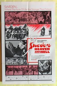 2s464 SWEDEN HEAVEN & HELL int'l one-sheet poster '69 Svezia, inferno e paradiso, Luigi Scattini