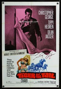 2s486 TIGER BY THE TAIL one-sheet movie poster '69 Christopher George, sexy Tippi Hedren