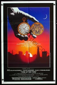 2s488 TIME AFTER TIME one-sheet '79 directed by Nicholas Meyer, cool fantasy artwork by Noble!