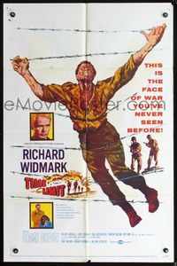2s489 TIME LIMIT one-sheet movie poster '57 cool artwork of soldier Richard Widmark in Korean War!