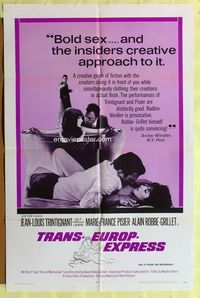 2s499 TRANS-EUROP-EXPRESS one-sheet movie poster '68 Jean-Louis Trintignant, Marie-France Pisier