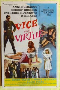 2s516 VICE & VIRTUE 1sheet '62 Le Vice et la vertu, Roger Vadim, Catherine Deneuve, Annie Girardot