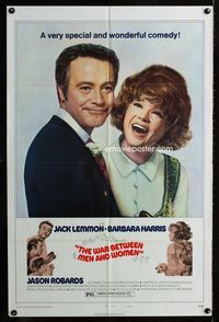 2s527 WAR BETWEEN MEN & WOMEN style C one-sheet poster '72 great close-up of flustered Jack Lemmon!