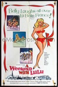 2s530 WEEKEND WITH LULU one-sheet movie poster '61 Hammer English comedy, sexy Heidi Erich!