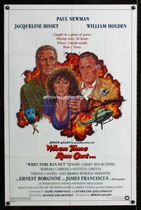 2s535 WHEN TIME RAN OUT one-sheet '80 Paul Newman, William Holden & Jacqueline Bisset by Tanenbaum!