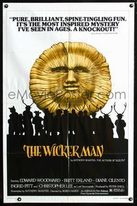 2s537 WICKER MAN one-sheet poster R80 Christopher Lee, cult horror classic, cool artwork image!