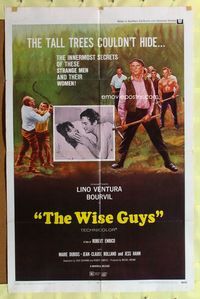 2s540 WISE GUYS one-sheet '69 Les grandes gueules, art of Lino Ventura, Bourvil, French comedy!