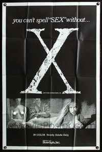 2s542 X one-sheet movie poster '70 you can't spell SEX without it, strictly adults only!