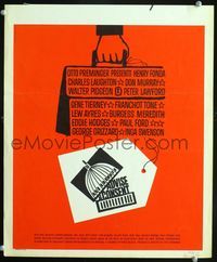 2t013 ADVISE & CONSENT window card movie poster '62 Otto Preminger, classic Saul Bass artwork!