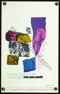 2t036 BIG CUBE window card movie poster '69 super sexy Karin Mossberg, Lana Turner, George Chakiris