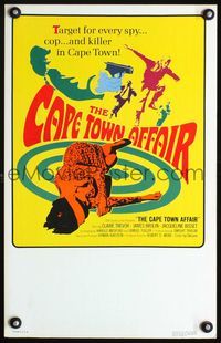2t063 CAPE TOWN AFFAIR window card '67 Claire Trevor, James Brolin, cool psychedelic art & design!