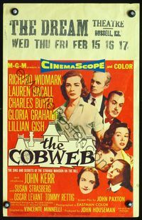 2t078 COBWEB WC '55 Richard Widmark, Lauren Bacall, Charles Boyer, Gloria Grahame, Lillian Gish