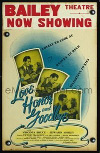 2t247 LOVE, HONOR & GOODBYE WC '45 Virginia Bruce & Edward Ashley in the screen's great love story!