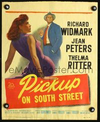 2t327 PICKUP ON SOUTH STREET WC '53 Richard Widmark & Jean Peters in Samuel Fuller noir classic!