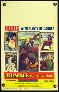 2t362 RUMBLE ON THE DOCKS WC '56 James Darren & Robert Blake are rebels with plenty of cause!