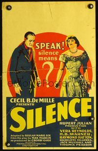 2t374 SILENCE WC '26 Cecil B. DeMille, Vera Reynolds tries to convince H.B. Warner to speak!