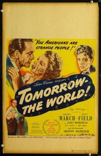 2t433 TOMORROW THE WORLD WC '44 Fredric March & Betty Field try to redeem Nazi youth Skip Homeier!