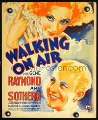 2t466 WALKING ON AIR window card poster '36 great art of sexy red-haired Ann Sothern & Gene Raymond!