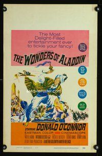 2t493 WONDERS OF ALADDIN WC '61 Mario Bava's Le Meraviglie di Aladino, art of Donald O'Connor!