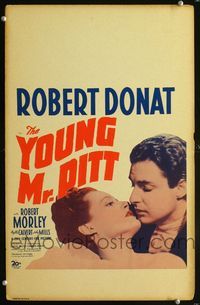 2t498 YOUNG MR. PITT window card poster '42 Robert Donat & Phyllis Calvert, directed by Carol Reed!