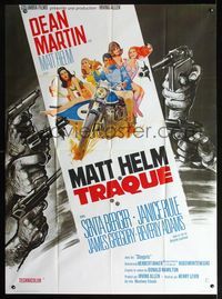 2u331 AMBUSHERS French 1p '67 Dean Martin as Matt Helm & sexy Slaygirls on motorcycle, different!