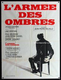 2u335 ARMY OF SHADOWS French 1p '69 Jean-Pierre Melville's L'Armee des ombres, cool Ferracci design