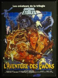 2u357 CARAVAN OF COURAGE French one-panel '84 An Ewok Adventure, Star Wars, art by Drew Struzan!