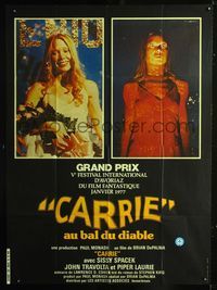 2u359 CARRIE French 1p '76 Stephen King, Sissy Spacek before and after her bloodbath at the prom!