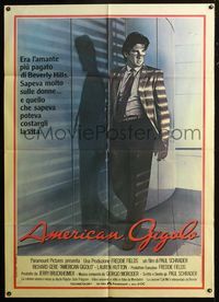 2u083 AMERICAN GIGOLO Italian one-panel '80 male prostitute Richard Gere is being framed for murder!