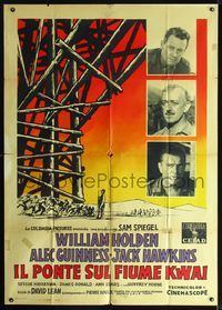 2u105 BRIDGE ON THE RIVER KWAI Italian 1panel '58 William Holden, Alec Guinness, David Lean classic!