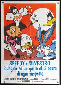 2u107 BUGS BUNNY, SPEEDY & SYLVESTER Italian one-panel '70 Looney Tunes, Porky Pig & Daffy Duck!