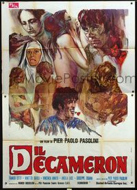 2u017 DECAMERON Italian two-panel '71 Pier Paolo Pasolini, cool completely different art by Avelli!