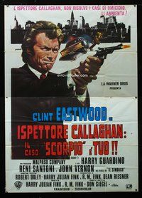 2u021 DIRTY HARRY Italian 2panel R70s great artwork of Clint Eastwood firing gun by Renato Casaro!