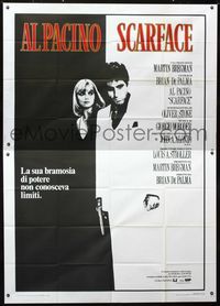 2u061 SCARFACE Italian two-panel '83 Michelle Pfeiffer with full-length Al Pacino as Tony Montana!