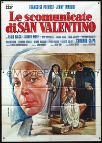 2u066 SINFUL NUNS OF SAINT VALENTINE Italian two-panel '74 art of sexy nun punished by priest!