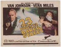 2v302 23 PACES TO BAKER STREET TC '56 cool artwork of Van Johnson & scared Vera Miles grabbed!