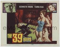 2v305 39 STEPS movie title lobby card '60 Kenneth More, Taina Elg, English crime thriller, cool art!