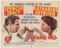 2v311 ADAM'S RIB title lobby card '49 Spencer Tracy & Katharine Hepburn are lawyers, great image!