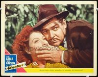 2v010 ADVENTURE LC #8 '45 great close up of Clark Gable holding hand over Greer Garson's mouth!
