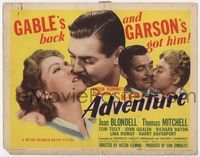2v312 ADVENTURE TC '45 kiss close up images of Clark Gable with Greer Garson & Joan Blondell!