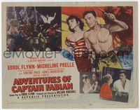 2v314 ADVENTURES OF CAPTAIN FABIAN TC '51 art of barechested Errol Flynn & sexy Micheline Prelle!