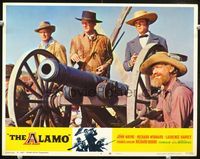 2v014 ALAMO movie lobby card #2 R67 John Wayne, Richard Widmark & Laurence Harvey by big cannon!