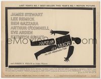 2v322 ANATOMY OF A MURDER style B TC '59 Otto Preminger, classic Saul Bass dead body silhouette!