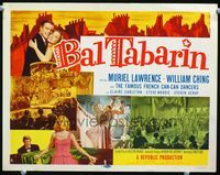 2v332 BAL TABARIN title lobby card '52 Muriel Lawrence & the sexy Famous French Can-Can Dancers!