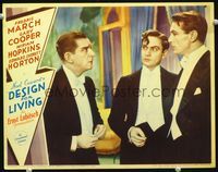 2v075 DESIGN FOR LIVING lobby card '33 Gary Cooper, Fredric March & Edward Everett Horton in tuxes!