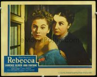2v222 REBECCA lobby card '40 Alfred Hitchcock, great close up of Joan Fontaine & Judith Anderson!