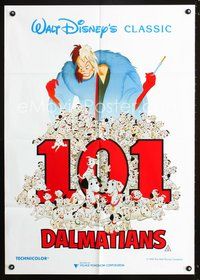 2w403 ONE HUNDRED & ONE DALMATIANS Aust one-sheet poster R83 most classic Walt Disney canine movie!